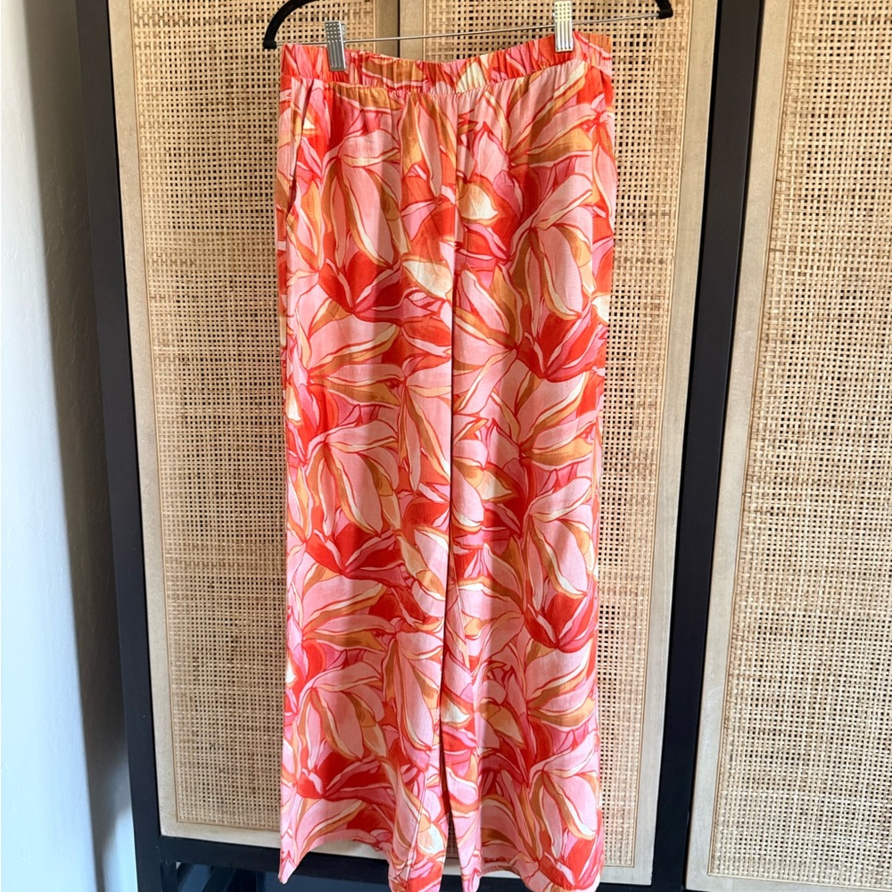 Z Supply Pink & Coral Wide Leg Pants